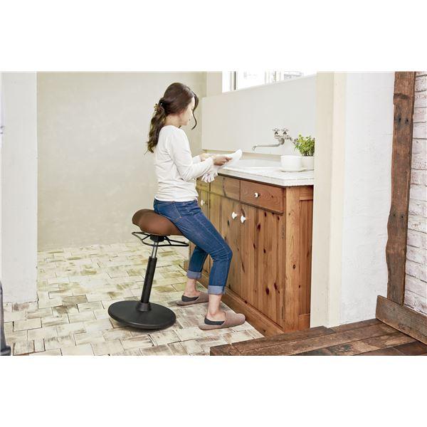 カウンターチェア 幅41cm HIGHタイプ ブラウン スチール 座面360度回転 昇降式 プロポーションスツール リビング ダイニング_1
