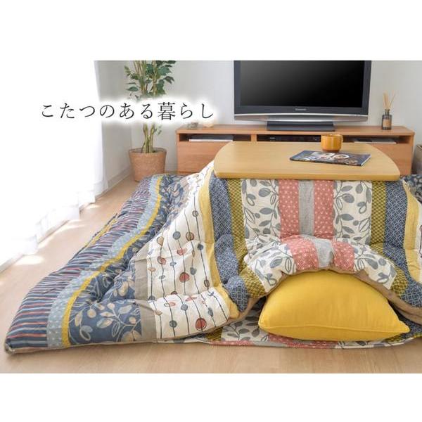 軽量 こたつ布団 〔ブラウン 約205cm×245cm〕 洗える 長方形 ピーチスキン 〔リビング〕の画像