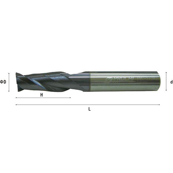 PROCHI PRC-T14M2 2枚刃 超硬 スクエアエンドミル 14MM 工具 ツール DIY 作業工具 道具_1