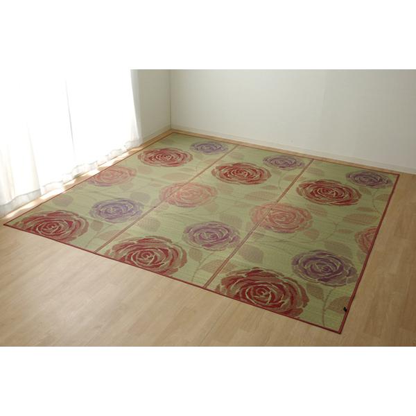 い草 花ござ ラグマット/絨毯 〔ローズ 江戸間4.5畳 約261×261cm〕 抗菌 防臭 消臭 調湿 日本製 〔リビング ダイニング〕_10