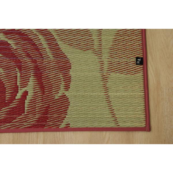 い草 花ござ ラグマット/絨毯 〔ブルー 江戸間4.5畳 約261×261cm〕 抗菌 防臭 消臭 調湿 日本製 〔リビング ダイニング〕_12