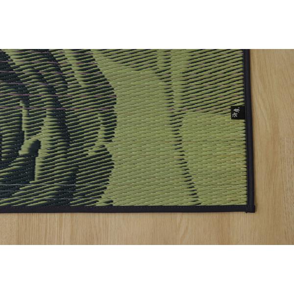 い草 花ござ ラグマット/絨毯 〔ブルー 江戸間4.5畳 約261×261cm〕 抗菌 防臭 消臭 調湿 日本製 〔リビング ダイニング〕_8