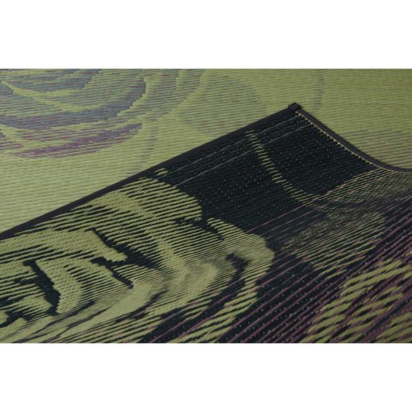い草 花ござ ラグマット/絨毯 〔ブルー 江戸間4.5畳 約261×261cm〕 抗菌 防臭 消臭 調湿 日本製 〔リビング ダイニング〕_9