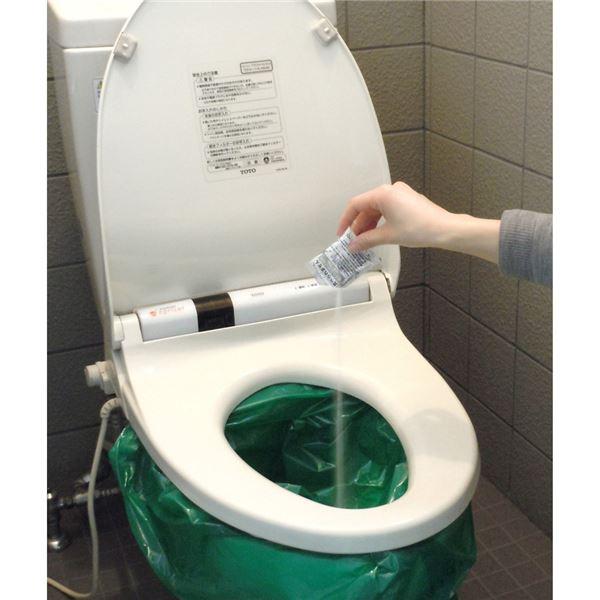 (まとめ) ベンリー袋R/トイレ袋 〔100回分セットA〕 蓄便袋・便凝固剤：各100枚 〔災害時 アウトドア 介護〕 〔×1セット〕_1