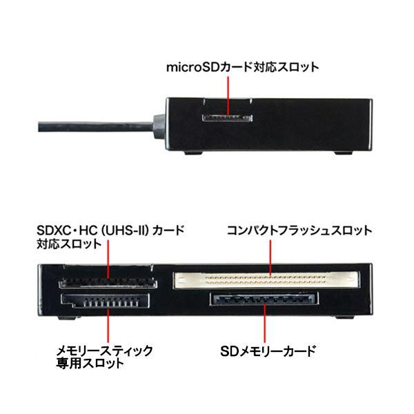 (まとめ）サンワサプライ USB3.0カードリーダー ブラック ADR-3ML35BK 1個〔×3セット〕_1