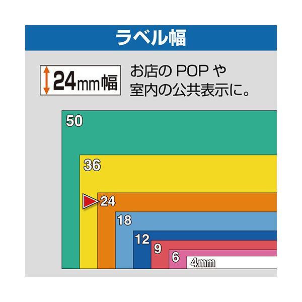 (まとめ）キングジム テプラ PRO テープカートリッジ パステル 24mm 黄/黒文字 SC24Y-5P 1パック(5個)〔×3セット〕の画像