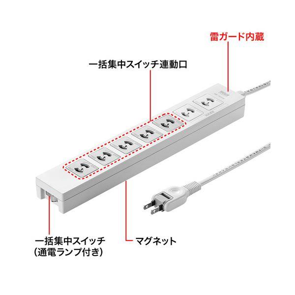 (まとめ) サンワサプライ 電源タップ 2P・7個口5m TAP-F27-5K 1個 〔×5セット〕_1