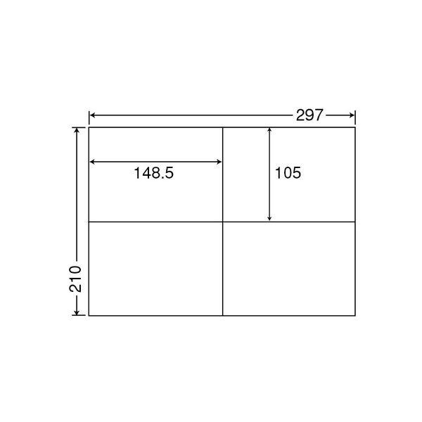 (まとめ) 東洋印刷 ナナコピー シートカットラベル マルチタイプ A4 4面 148.5×105mm C4i 1箱(500シート：100シート×5冊) 〔×10セット〕_1