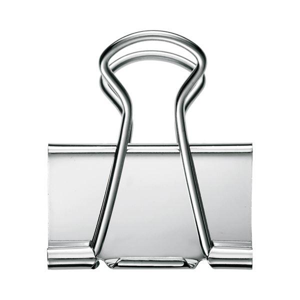 (まとめ) TANOSEE ダブルクリップ 大 口幅32mm シルバー 1セット（100個：10個×10箱） 〔×10セット〕の画像