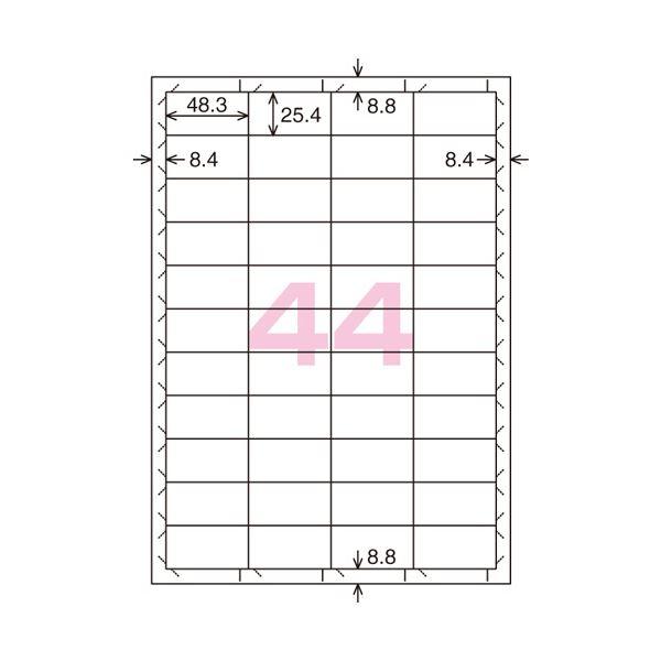 (まとめ) コクヨ 貼ってはがせるはかどりラベル(各社共通レイアウト) A4 44面 25.4×48.3mm KPC-HE1441-20N1冊(20シート) 〔×10セット〕_1