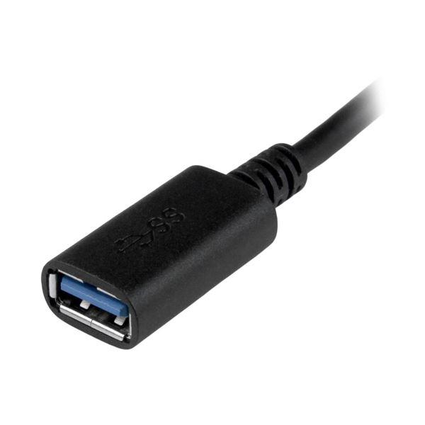 (まとめ) StarTech USBType-C-USB3.0 タイプA変換アダプタ Type-C(24ピン)オス-タイプA(9ピン)メス 15cm ブラックUSB31CAADP 1個 〔×10セット〕_2