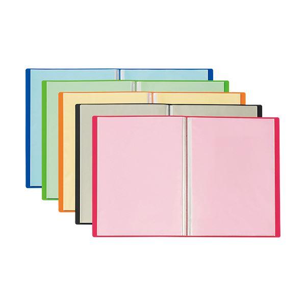 (まとめ) ライオン事務器 クリアーブックMINANO(ミナノ) A4タテ 80ポケット 背幅50mm ブラック CR-80M 1冊 〔×10セット〕