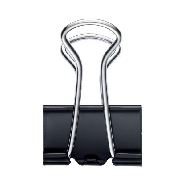 (まとめ) TANOSEE ダブルクリップ 小 口幅19mm ブラック 1セット（100個：10個×10箱） 〔×30セット〕_1