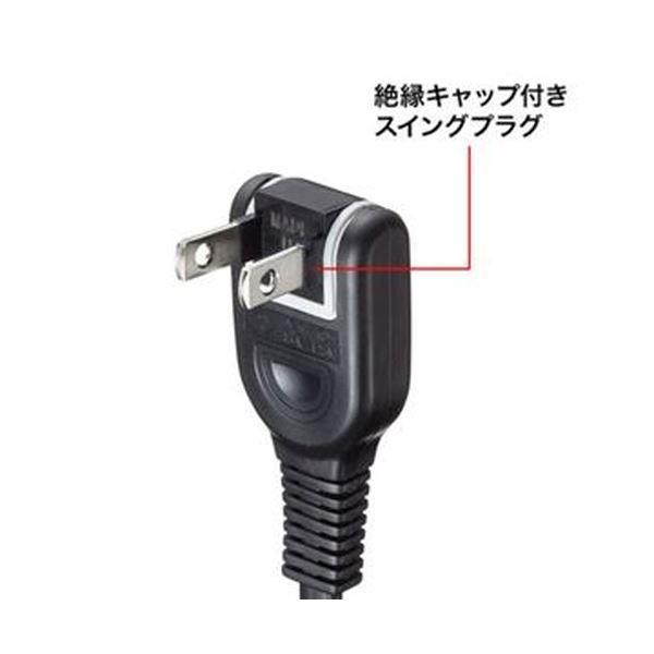 （まとめ）サンワサプライ 電源延長コード 2P ブラック 10m TAP-EX2110BK 1本〔×5セット〕_1
