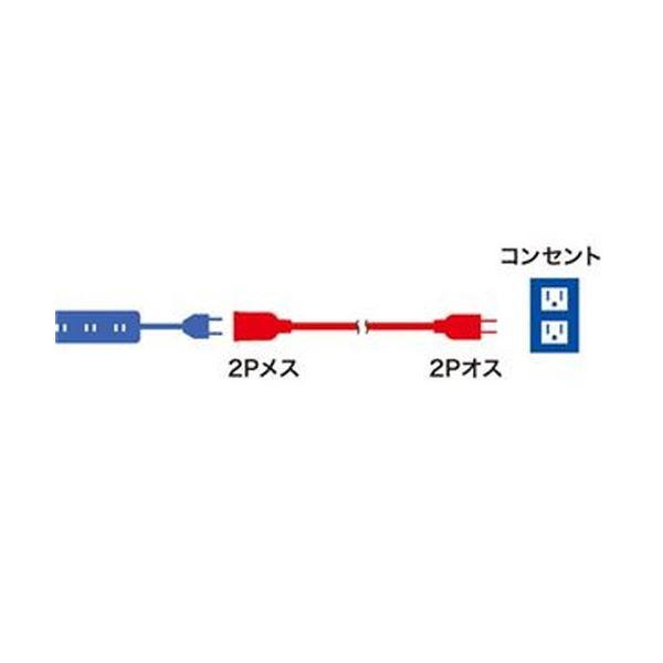 （まとめ）サンワサプライ 電源延長コード 2P ブラック 10m TAP-EX2110BK 1本〔×5セット〕_2
