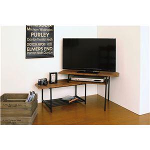 スライドTVボード/テレビ台 〔ブラウン 幅800〜1310×奥行400×高さ440mm〕 スチールフレーム 天板付き 〔リビング〕 組立品_1