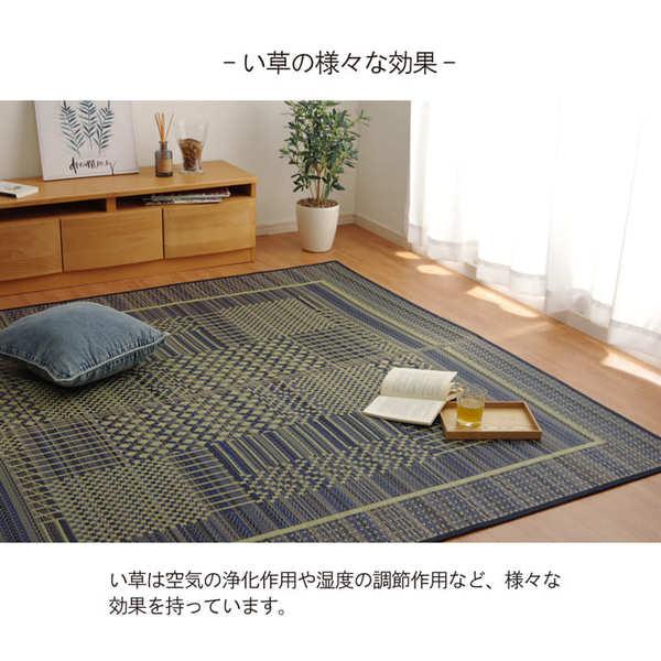 消臭い草 ラグマット/絨毯 〔長方形 リーフ ブラウン 約191×300cm〕 裏：不織布 防滑 抗菌 防臭 湿度調整効果 〔リビング〕