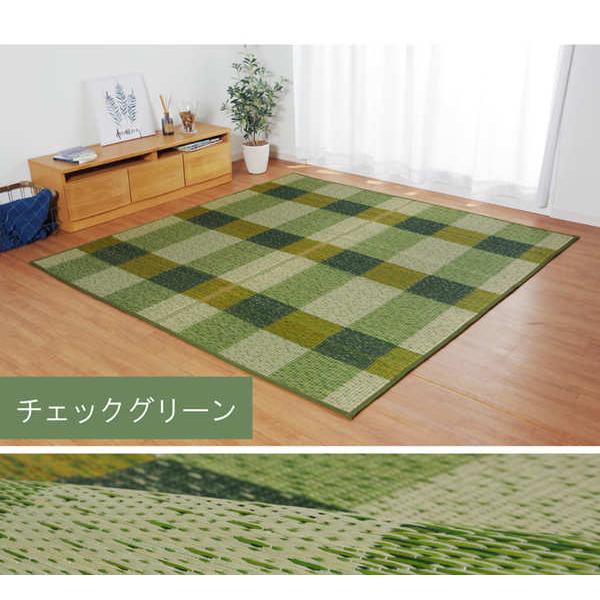 消臭い草 ラグマット/絨毯 〔長方形 リーフ ブラウン 約191×300cm〕 裏：不織布 防滑 抗菌 防臭 湿度調整効果 〔リビング〕