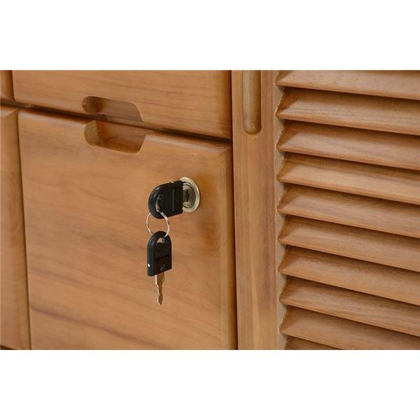 桐製 FAX台/電話台 〔ライトブラウン 幅76×奥行32×高さ83cm〕 木製