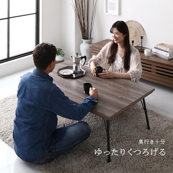 こたつ 約幅115cm 長方形 ブラウン スチール製脚付き キズ防止キャップ付き 組立式 こたつテーブル リビング ダイニングの画像