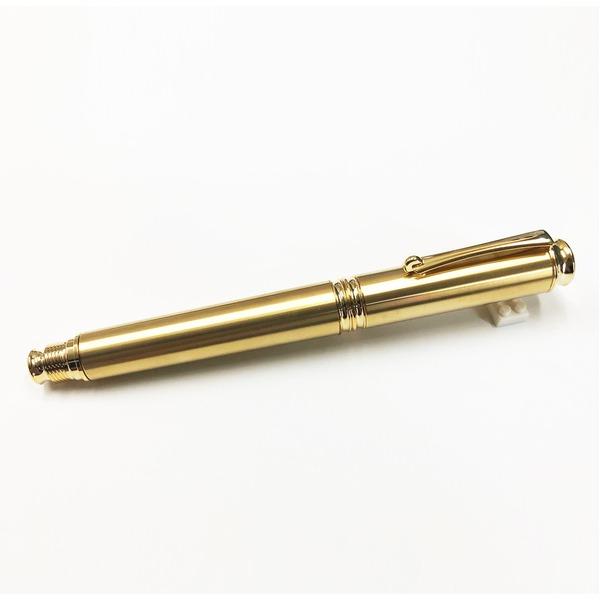 金属 万年筆/文房具 〔真鍮 ゴールドカラー〕 日本製 中太字 文具 オフィス用品 ステーショナリー『Metal Pen』_2