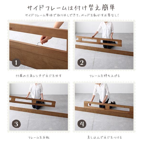 ロフトベッド シングル 約幅106cm ロータイプ ホワイトウォッシュ 床下76.5cm すのこ 木製 2口コンセント 宮付 ベッドフレームの画像