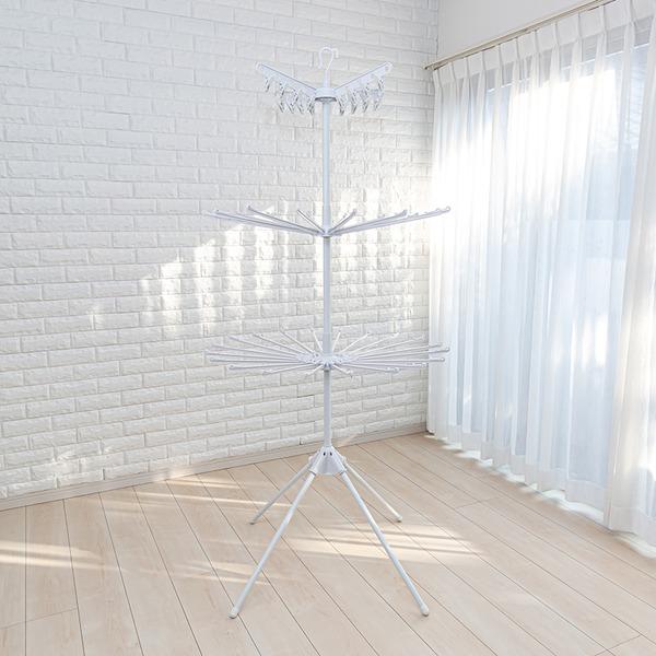 〔3個セット〕 洗濯物干し 物干しスタンド 約直径88×高さ179cm ホワイト セキスイ ものほしスタンド コスモス 洗濯用品の画像