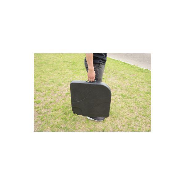 ガーデンパラソル 約幅294×奥行360×高さ252cm グリーン UVカット仕様 組立品 バルコニー ウッドデッキ ベランダの画像