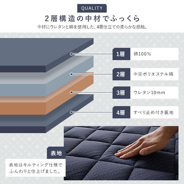 こたつ敷布団 キルト ラグ マット 約190×290cm 長方形 デニム生地