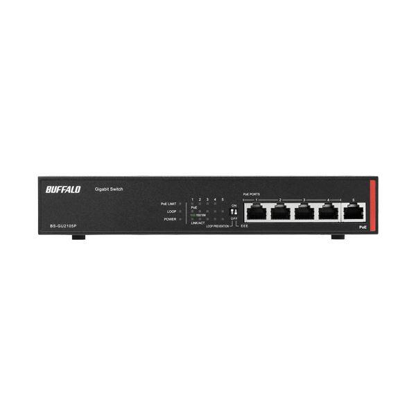 バッファロー レイヤー2 GigaPoEアンマネージスイッチ 5ポート ブラック BS-GU2105P 1台_1