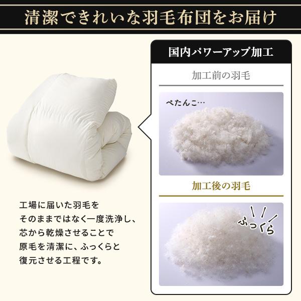 羽毛布団 掛け布団 クイーン アイボリー ダウン90% 350dp パワーアップ加工 抗菌 防臭 防ダニ 日本製 国産 寝具_5