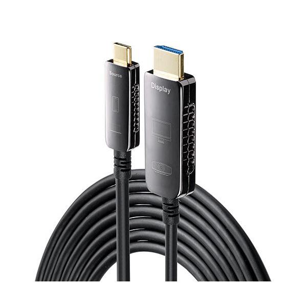 サンワダイレクト USB Type-CTo HDMI 変換ケーブル 光ファイバー 10m 4K/60Hz ブラック 500-KC037-10 1本_1