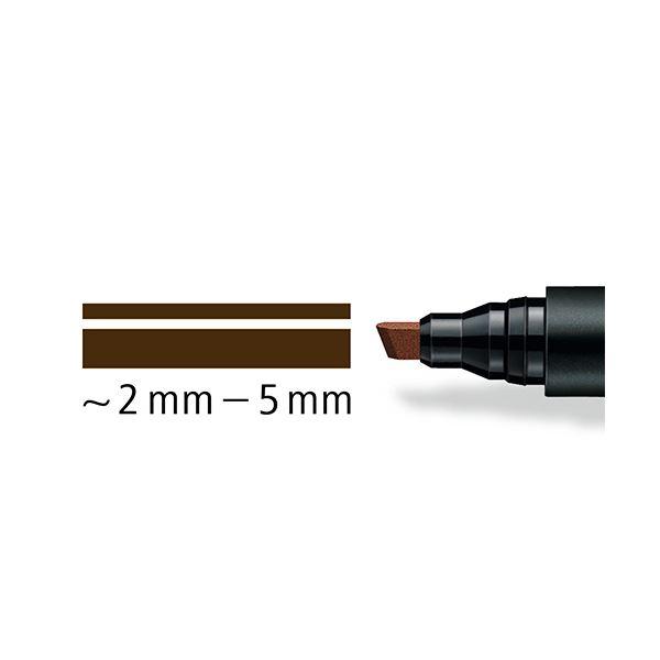 （まとめ） ステッドラー 油性マーカー ルモカラー太書き斧型 B（2.0~5.0mm） ブラウン 350-7 1セット（10本） 〔×3セット〕_1