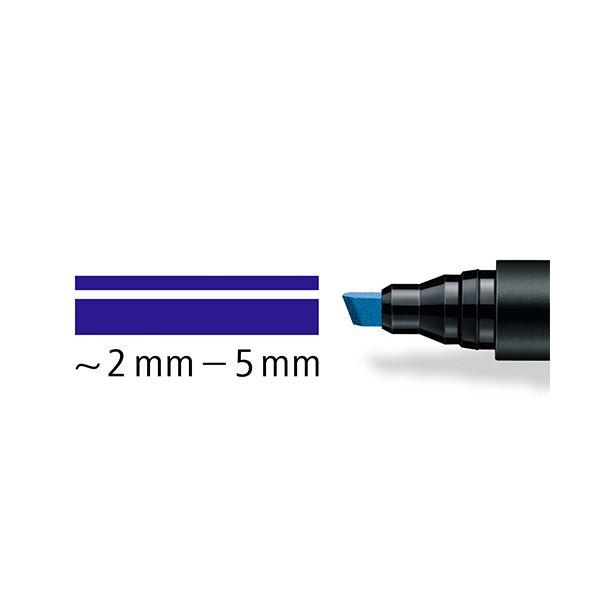 （まとめ） ステッドラー 油性マーカー ルモカラー太書き斧型 B（2.0~5.0mm） ブルー 350-3 1セット（10本） 〔×3セット〕_1