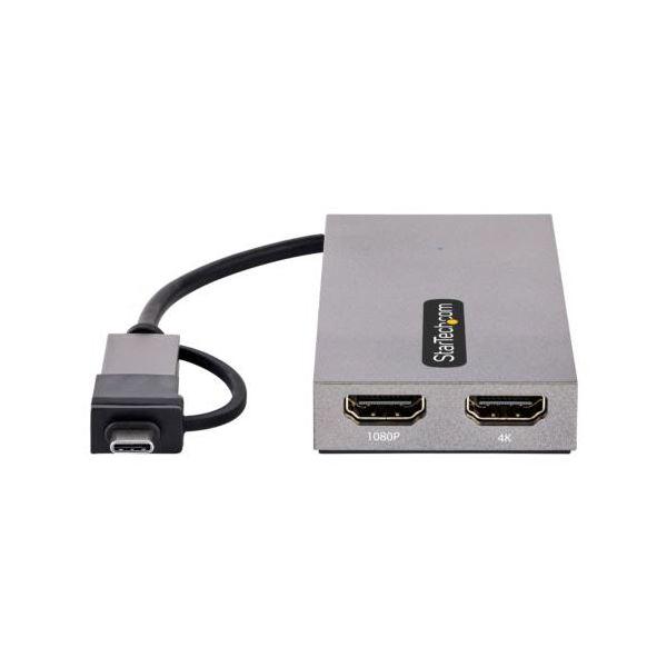 StarTech.com ディスプレイアダプター USB-C＆USB-A接続 デュアルディスプレイ 11cm グレー107B-USB-HDMI 1個_1