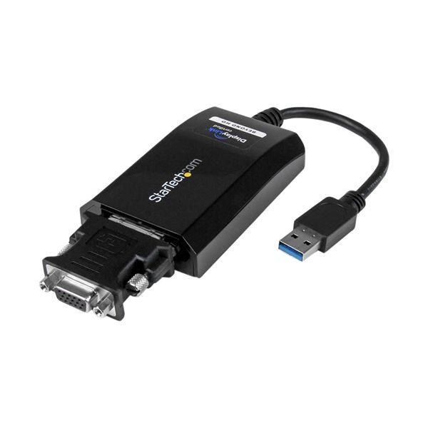 StarTech.com USB 3.0-DVI／VGA ディスプレイ変換アダプタ オス／メス ブラック 2048×1152対応USB32DVIPRO 1個_1