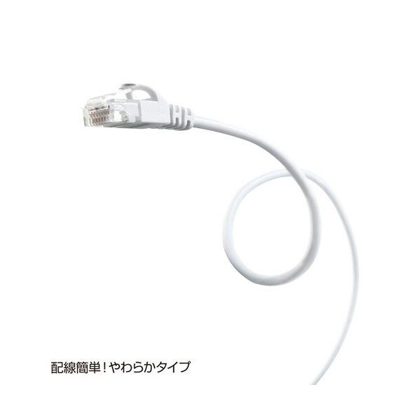（まとめ） サンワサプライカテゴリ6準拠極細LANケーブル ホワイト 10m LA-SL6-10W 1本 〔×3セット〕_3