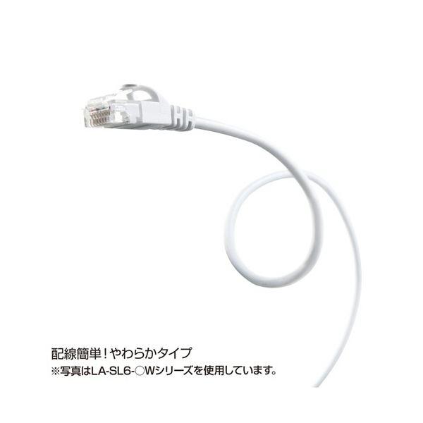 （まとめ） サンワサプライカテゴリ6準拠極細LANケーブル ブラック 10m LA-SL6-10BK 1本 〔×3セット〕_3