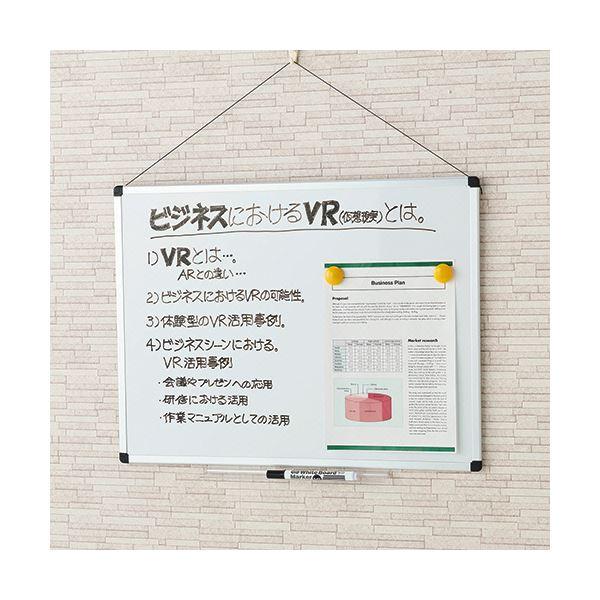（まとめ） TANOSEEアルミフレームホワイトボード 無地 M 450×300mm 1枚 〔×5セット〕の画像