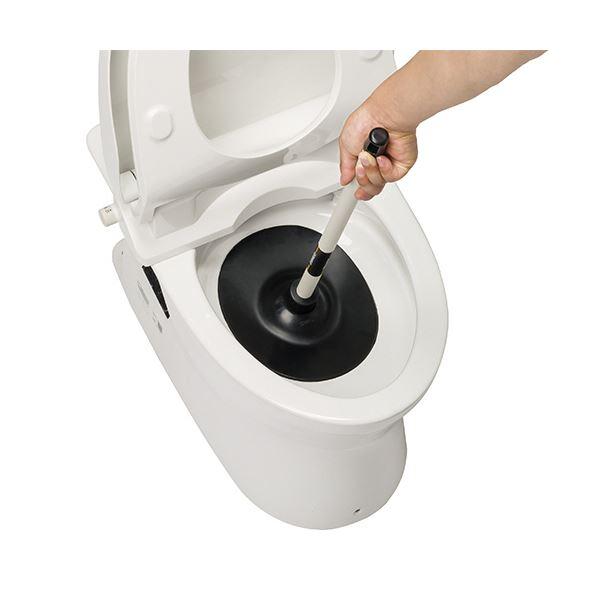 （まとめ） テラモトトイレのつまりとりFIT ワイド（節水便器対応） 短柄トレイ付 CL-421-080-0 1個 〔×3セット〕の画像