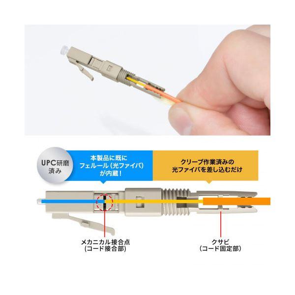サンワサプライ 光ファイバファストLCコネクタ マルチモード 50μm 4セット入 HKB-AC-FLCMM