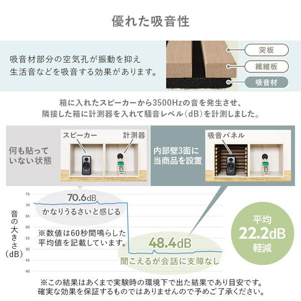 〔12枚セット〕 吸音 ウッド ウォールパネル 約幅80×奥行30×厚み2.1cm ダークブラウン 工事不要 DIY 吸音パネル 騒音対策_9