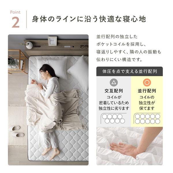 快適 3ゾーン ポケットコイル マットレス クイーン 単品 防ダニ 抗菌 毛玉防止 通気性 耐久性 体圧分散 1年保証