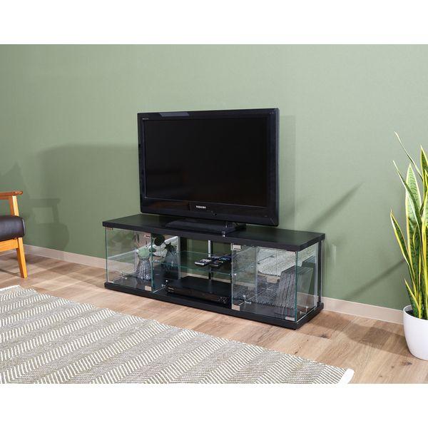 ガラスコレクションTVボード BK ブラック 組立品_1
