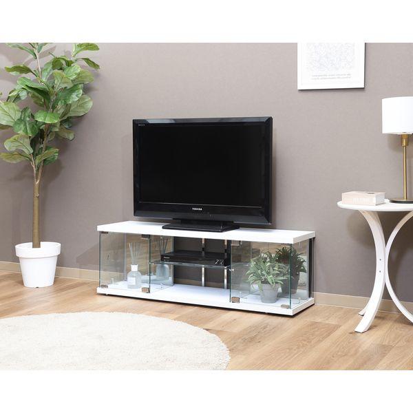 ガラスコレクションTVボード WH ホワイト 組立品_1