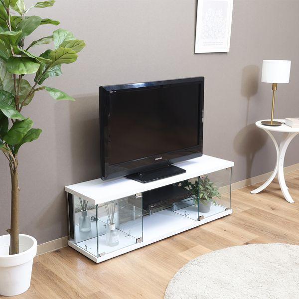 ガラスコレクションTVボード WH ホワイト 組立品_2