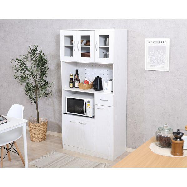 ハイキッチンボード 約180×90cm オークホワイト 組立品
