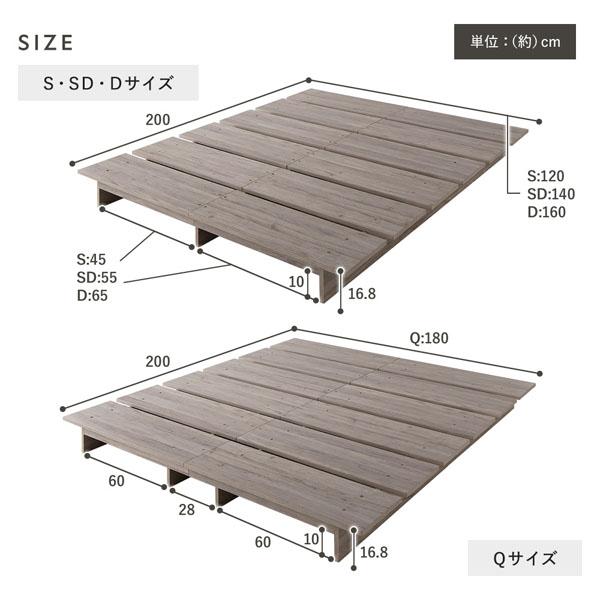 ローベッド ステージタイプ シングル 幅120cm 3ゾーンポケットコイルマットレス付 グレージュ ステージベッド