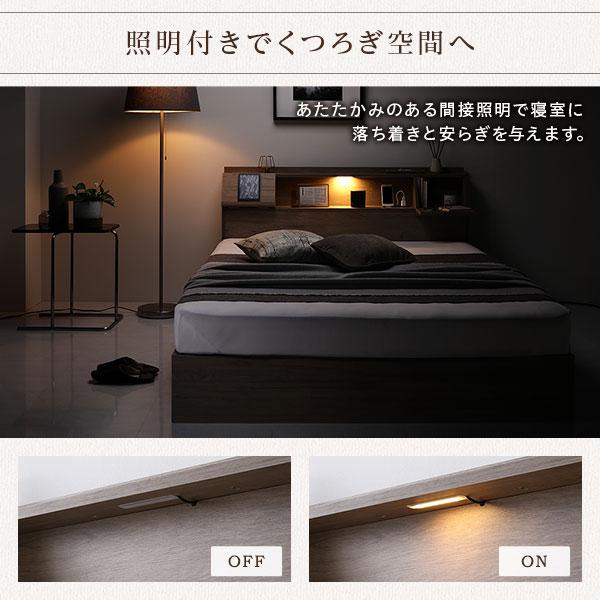 ベッド ダブル 3ゾーンポケットコイルマットレス付 ホワイト 収納 コンセント 宮付_13