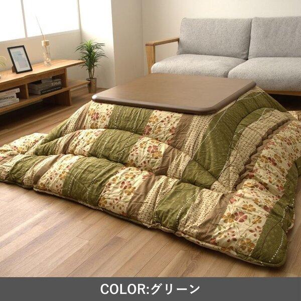こたつ布団 厚掛 花雅 GN GN グリーン 約205×245cmの画像